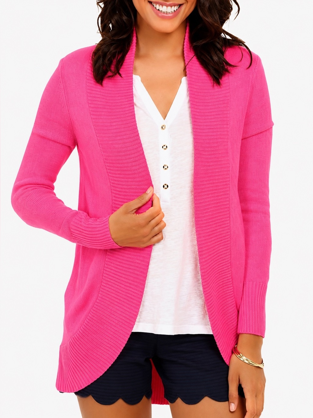 Lilly Pulitzer Amalie pink open front cardigan, XXS